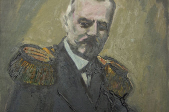 Командир крейсера «Аврора» капитан 1 ранга Е.Р.Егорьев, погибший в Цусимском сражении. 2004. Холст, масло, 71х66
